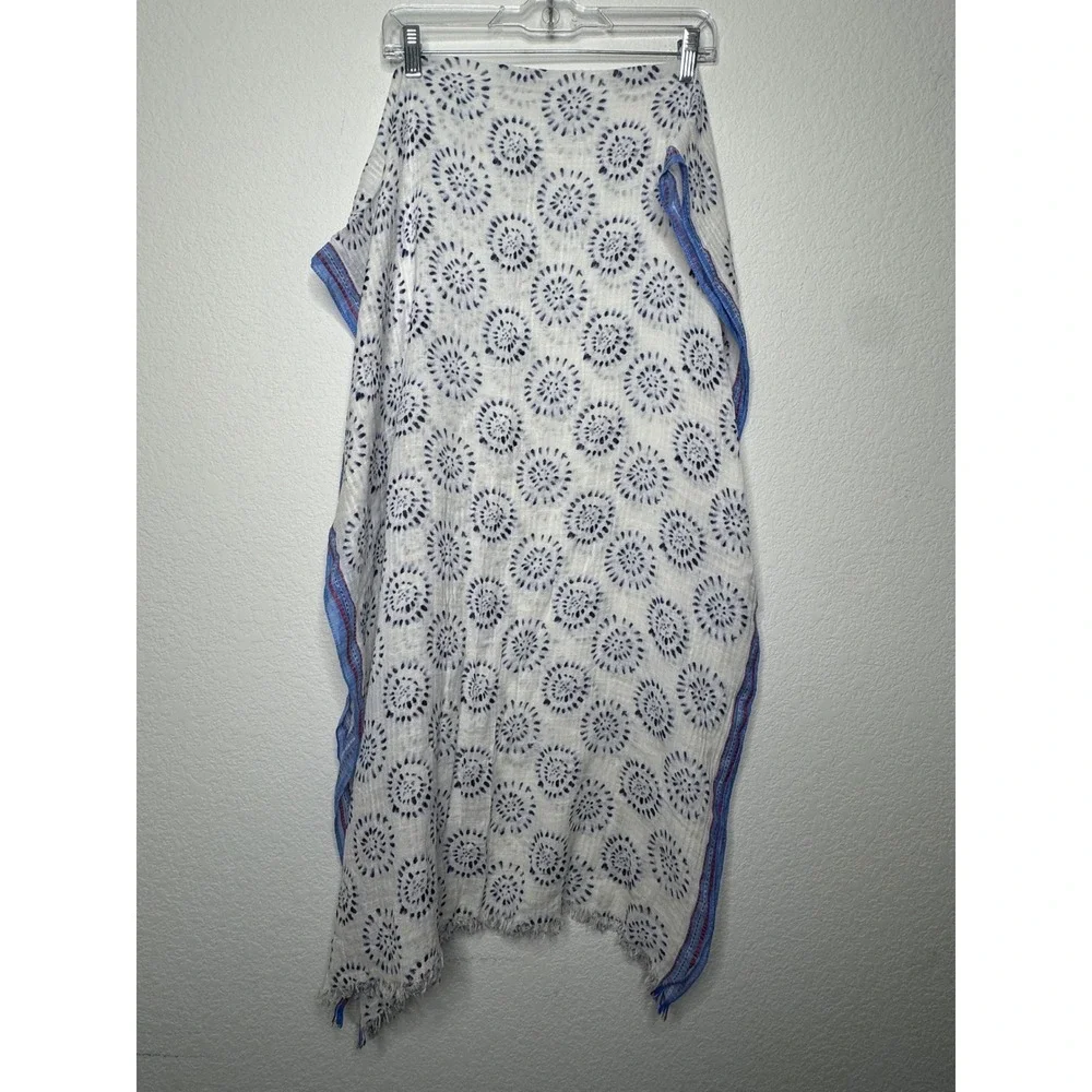 Gap Diamond Shibori Scarf Red White‎ Blue USA July 4th Americana Lightweight